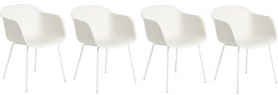 Action Fiber Chair Tube Base Chair Set of 4 White Muuto SINGLE PIECES 